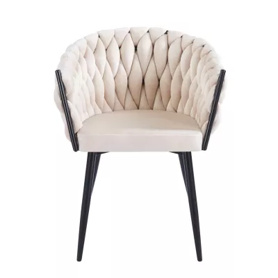 ZYPHIRA kárpitozott designer szék - bézs / fekete