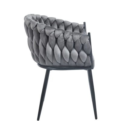ZYPHIRA kárpitozott designer szék - szürke / fekete