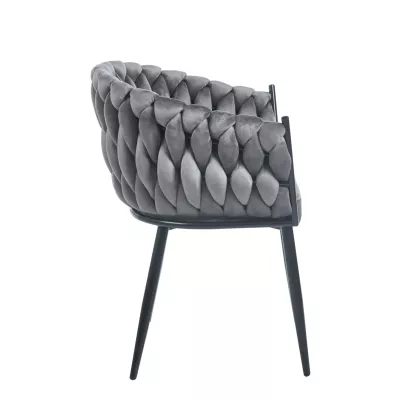 ZYPHIRA kárpitozott designer szék - szürke / fekete