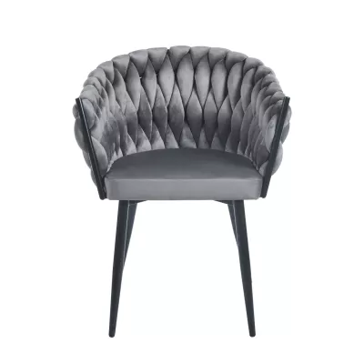 ZYPHIRA kárpitozott designer szék - szürke / fekete