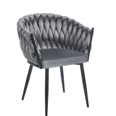 ZYPHIRA kárpitozott designer szék - szürke / fekete