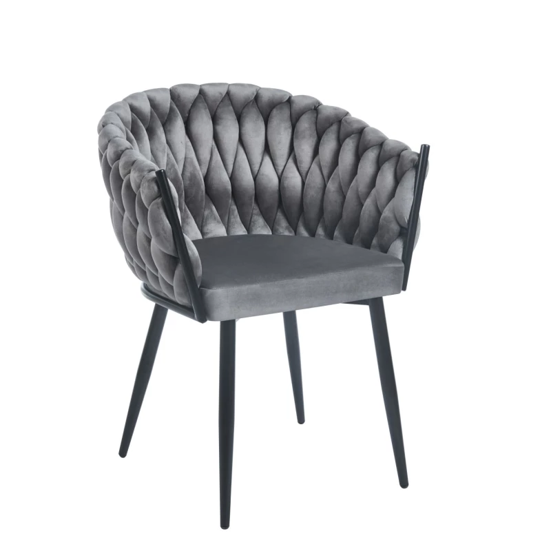 ZYPHIRA kárpitozott designer szék - szürke / fekete