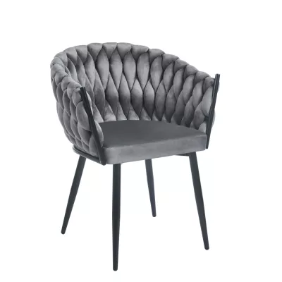 ZYPHIRA kárpitozott designer szék - szürke / fekete