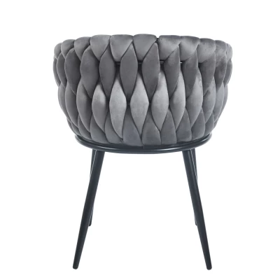 ZYPHIRA kárpitozott designer szék - szürke / fekete