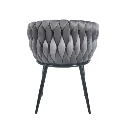ZYPHIRA kárpitozott designer szék - szürke / fekete