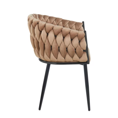 ZYPHIRA kárpitozott designer szék - cappuccino / fekete
