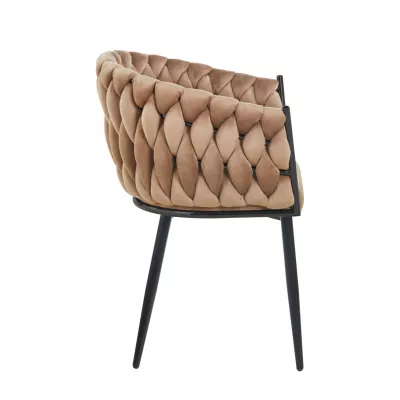 ZYPHIRA kárpitozott designer szék - cappuccino / fekete