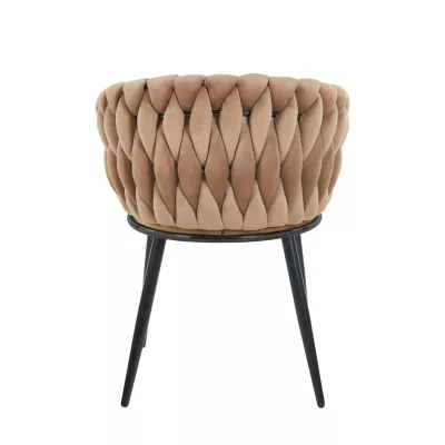 ZYPHIRA kárpitozott designer szék - cappuccino / fekete