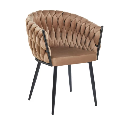 ZYPHIRA kárpitozott designer szék - cappuccino / fekete
