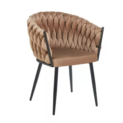 ZYPHIRA kárpitozott designer szék - cappuccino / fekete