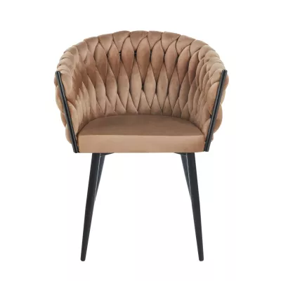 ZYPHIRA kárpitozott designer szék - cappuccino / fekete