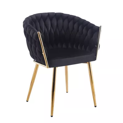 Designer kárpitozott szék ZYPHIRA - fekete / arany