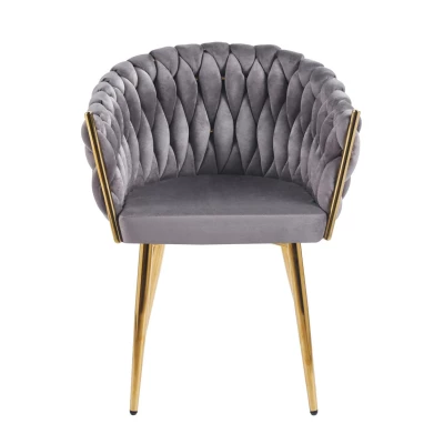 Designer kárpitozott szék ZYPHIRA - szürke / arany