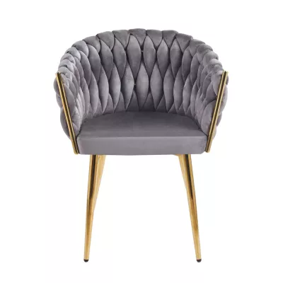 Designer kárpitozott szék ZYPHIRA - szürke / arany