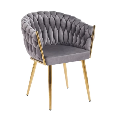 Designer kárpitozott szék ZYPHIRA - szürke / arany