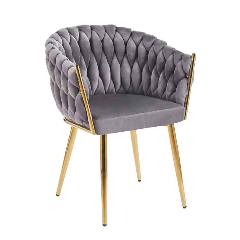 Designer kárpitozott szék ZYPHIRA - szürke / arany