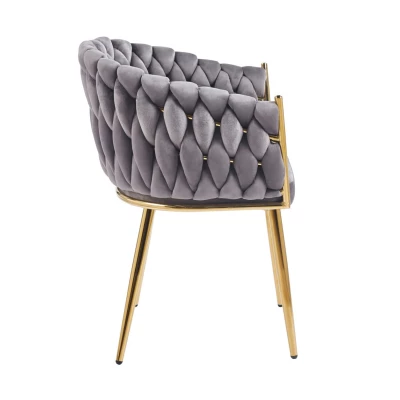 Designer kárpitozott szék ZYPHIRA - szürke / arany
