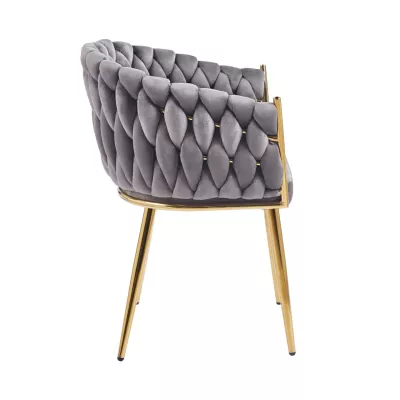 Designer kárpitozott szék ZYPHIRA - szürke / arany