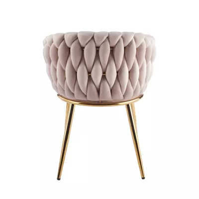 ZYPHIRA kárpitozott designer szék - bézs / arany