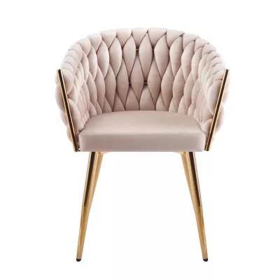 ZYPHIRA kárpitozott designer szék - bézs / arany