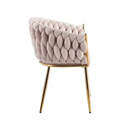 ZYPHIRA kárpitozott designer szék - bézs / arany