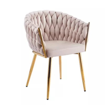 ZYPHIRA kárpitozott designer szék - bézs / arany