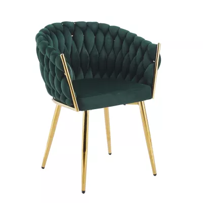 Designer kárpitozott szék ZYPHIRA - zöld / arany