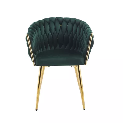Designer kárpitozott szék ZYPHIRA - zöld / arany