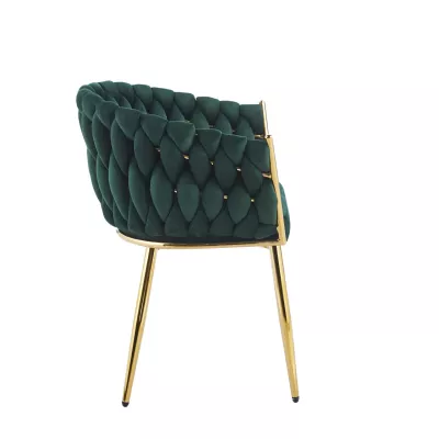 Designer kárpitozott szék ZYPHIRA - zöld / arany