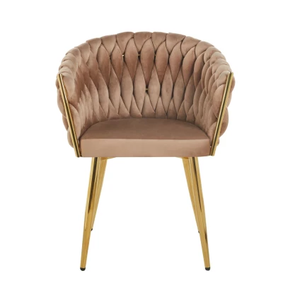 ZYPHIRA kárpitozott designer szék - cappuccino / arany