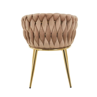 ZYPHIRA kárpitozott designer szék - cappuccino / arany