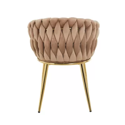 ZYPHIRA kárpitozott designer szék - cappuccino / arany