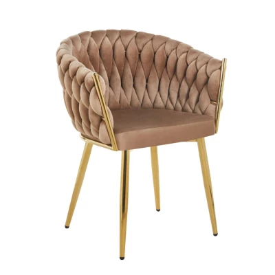 ZYPHIRA kárpitozott designer szék - cappuccino / arany