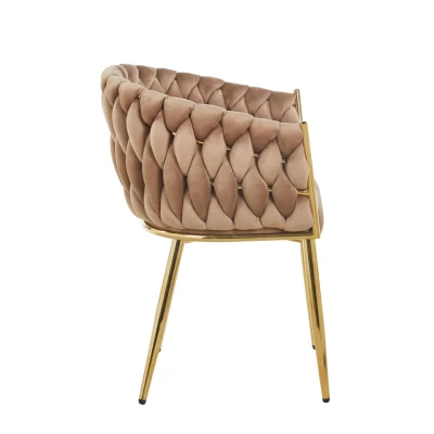 ZYPHIRA kárpitozott designer szék - cappuccino / arany
