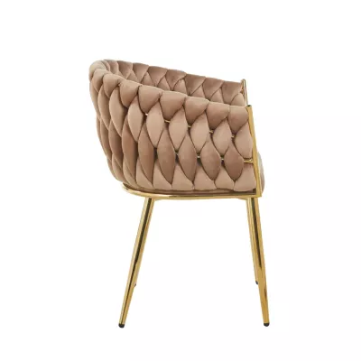 ZYPHIRA kárpitozott designer szék - cappuccino / arany