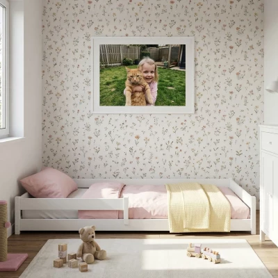 Alacsony gyerekágy 90x200 EMILY - fehér