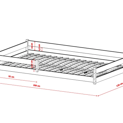 Gyerekágy padlóra helyezhető 120x200 ZIZI - fehér