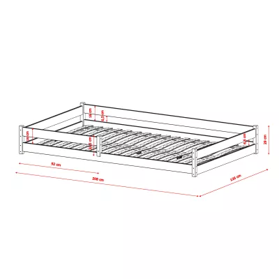 Gyerekágy padlóra helyezhető 120x200 ZIZI - fehér