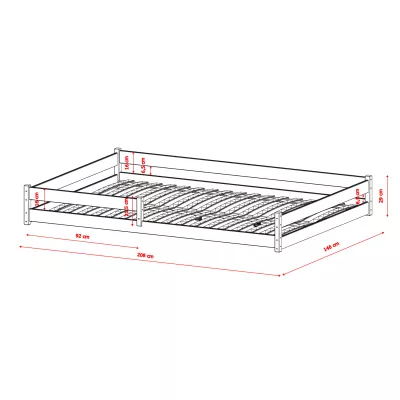 Gyerekágy padlóra helyezhető 140x200 LILINA - fehér