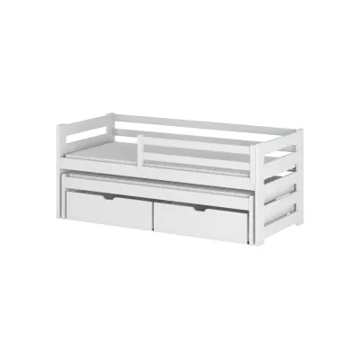 Gyerekágy pótággyal és tárolóhellyel HERMIONA - 90x200, fehér