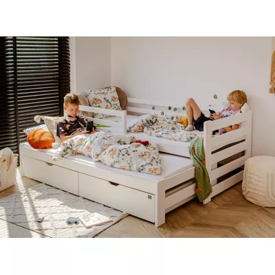 Gyerekágy pótággyal és tárolóhellyel HERMIONA - 90x200, fehér
