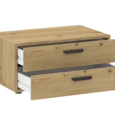 Kétajtós szekrény 74 cm fiókokkal RICHLAND - artisan tölgyfa