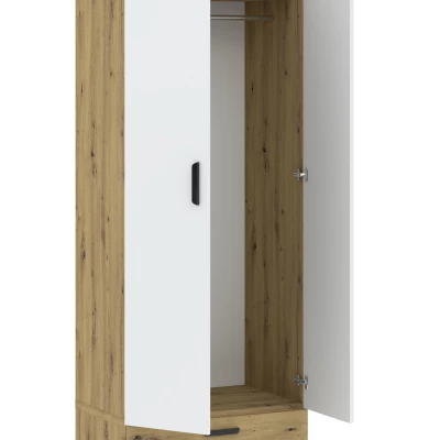 Kétajtós szekrény 74 cm fiókokkal RICHLAND - artisan tölgyfa