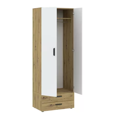 Kétajtós szekrény 74 cm fiókokkal RICHLAND - artisan tölgyfa