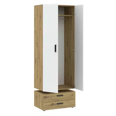 Kétajtós szekrény 74 cm fiókokkal RICHLAND - artisan tölgyfa