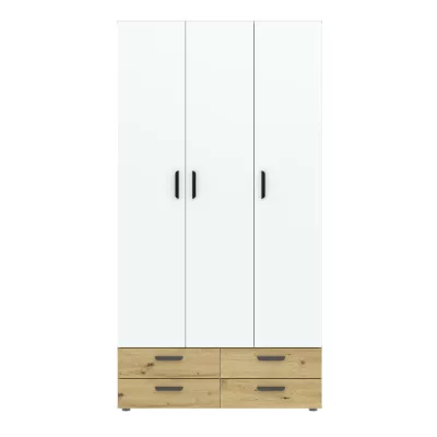 Háromajtós gardróbszekrény 111 cm fiókokkal RICHLAND - artisan tölgyfa