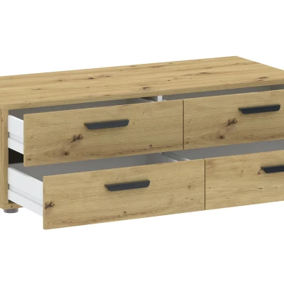 Háromajtós gardróbszekrény 111 cm fiókokkal RICHLAND - artisan tölgyfa