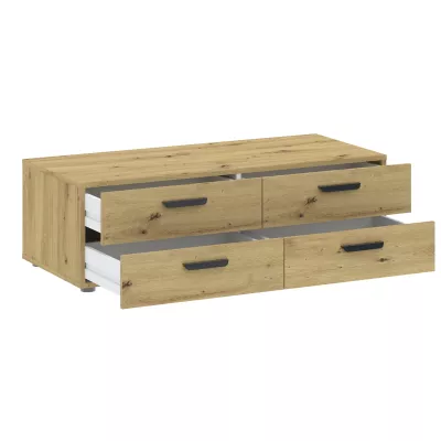 Háromajtós gardróbszekrény 111 cm fiókokkal RICHLAND - artisan tölgyfa