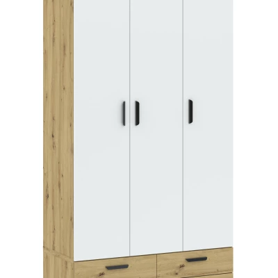 Háromajtós gardróbszekrény 111 cm fiókokkal RICHLAND - artisan tölgyfa