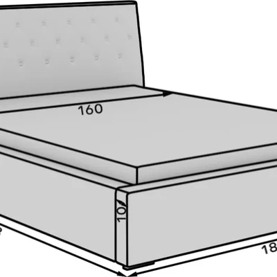 Kárpitozott ágy 160x200 NEPHELE 1 - fehér műbőr